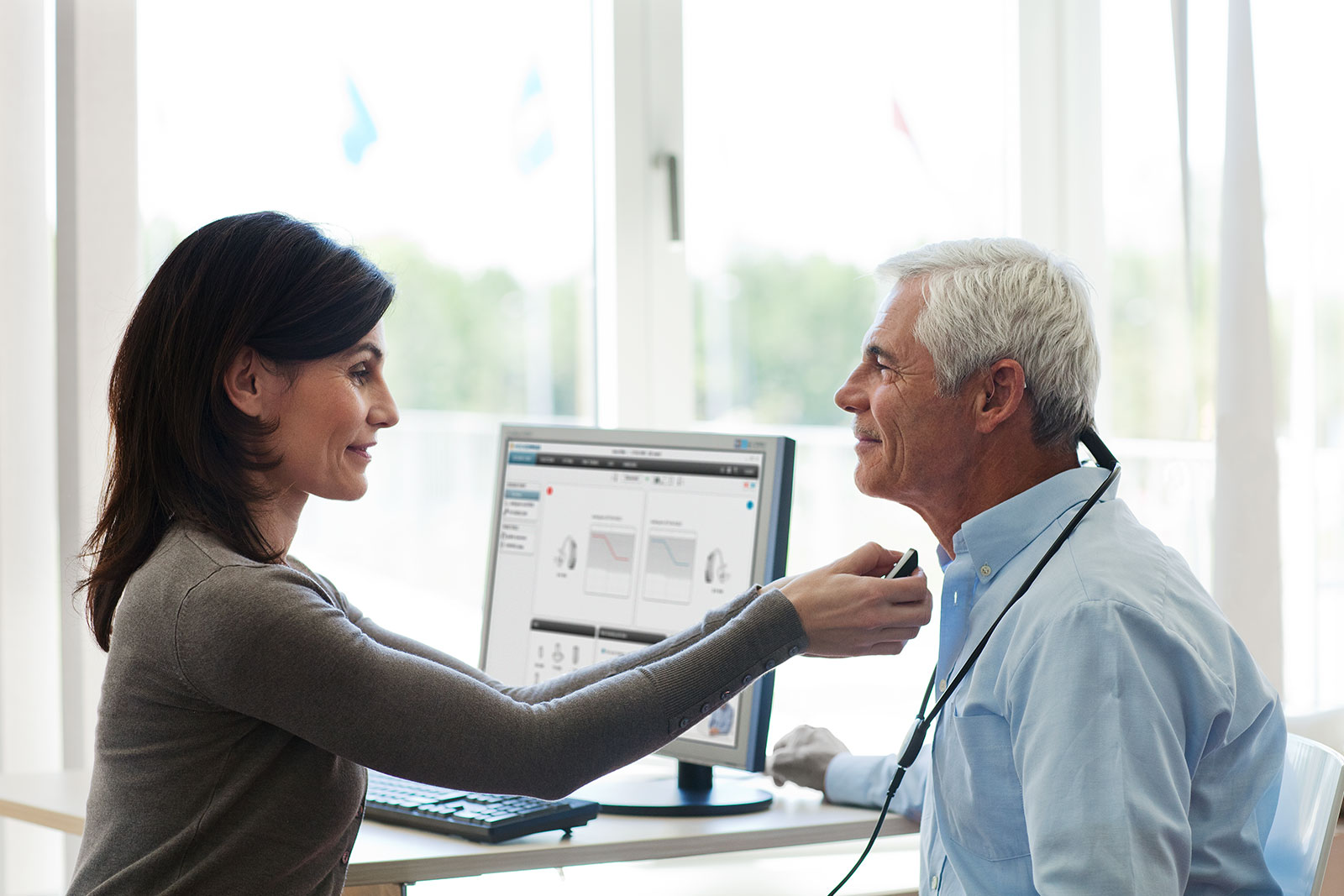Man having hearing test