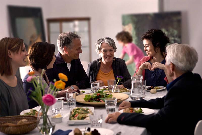 dinner party wearing hearing aids