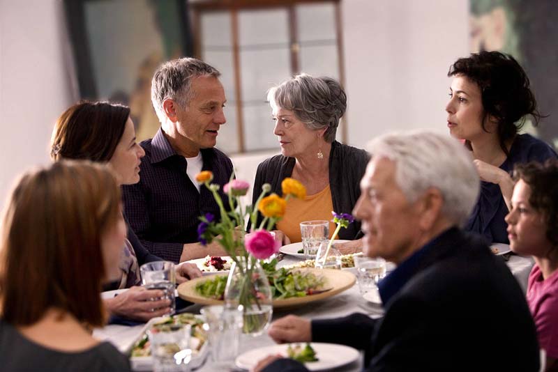 dinner party wearing hearing aids